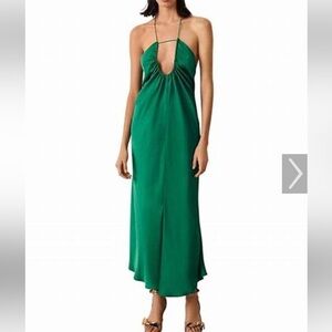 ba&sh Bradie Uneck silk midi dress